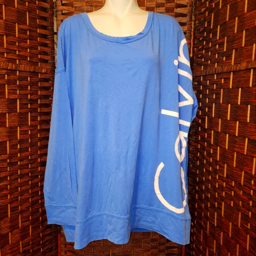 Calvin Klein Performance Shirt Womens XL Long  Sleeve Crew Neck shirt top